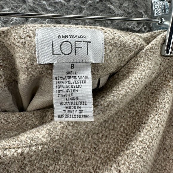 LOFT Skirt Women's 8 Beige Houndstooth Print Pencil Skirt Ladies 8 - Picture 4 of 14